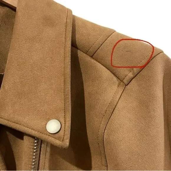 Torrid Faux Suede Stretch Moto Jacket- minor flaw - Picture 10 of 12